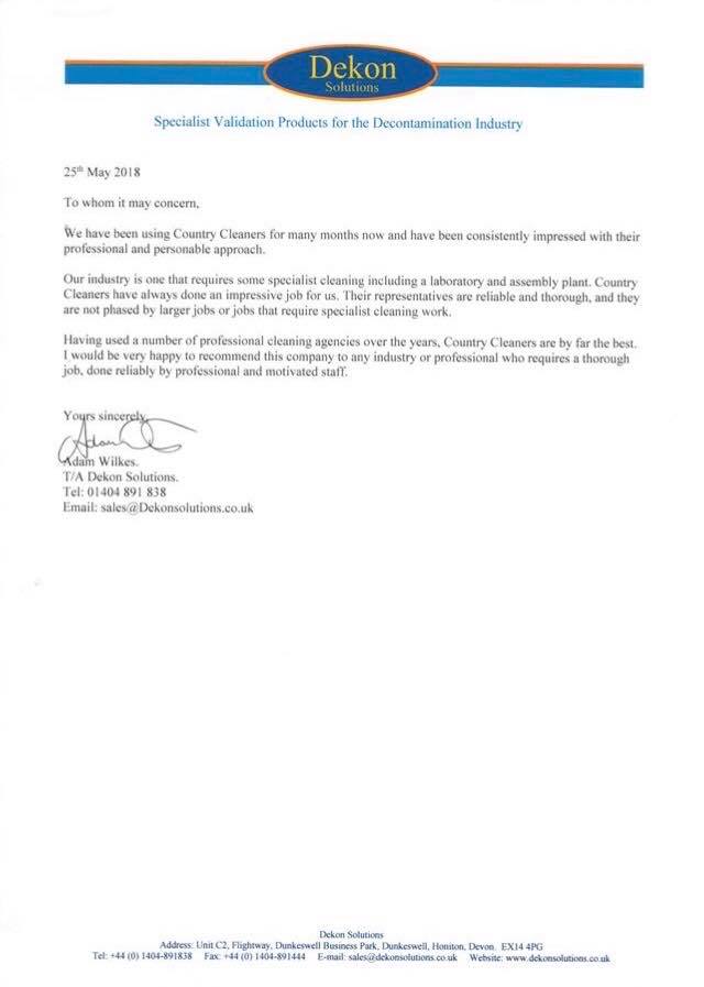 Recommendation for Country Cleaners