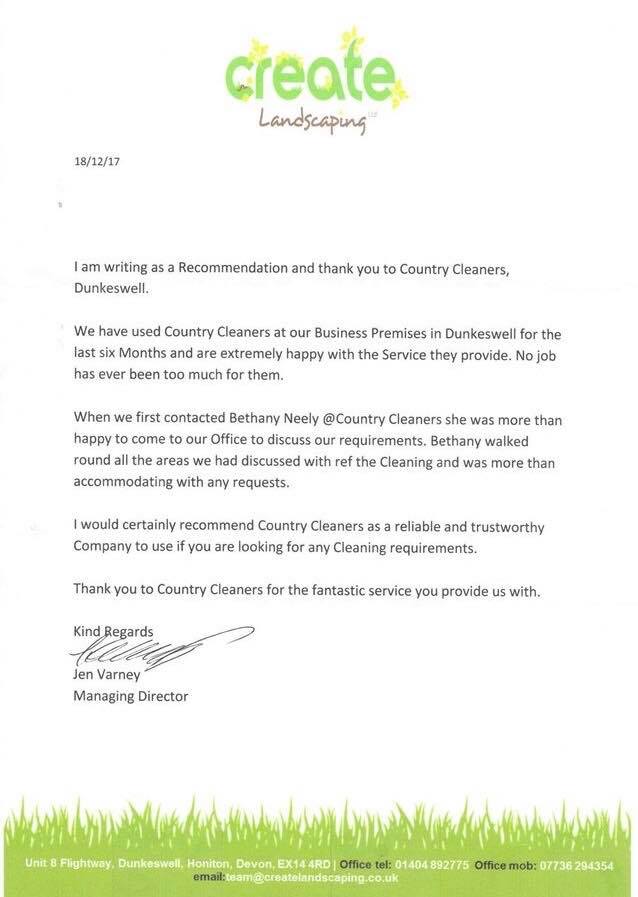 recommendation for country cleaners from a local business