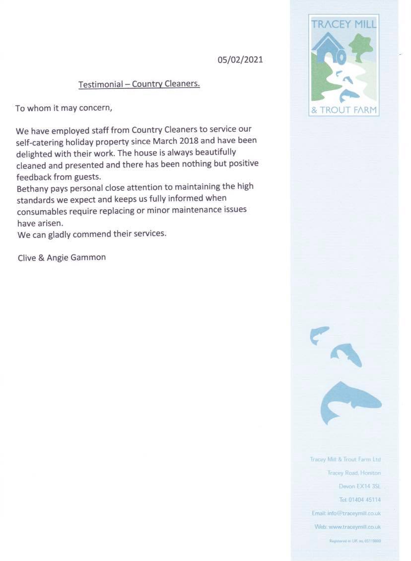 Country Cleaners testimonial