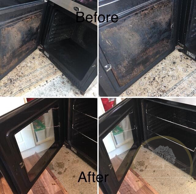 A before and after of an over cleaned by Country Cleaners in Cullompton