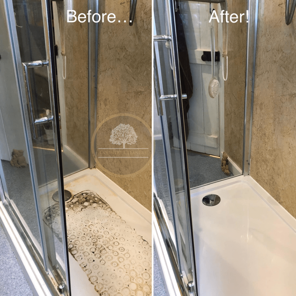 Shower cubicle cleaned by Country Cleaners in Honiton